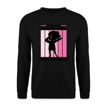 Kindergarten Dabbing Kita-Start Geschenk - Unisex Pullover - Schwarz - Vorne - Alina (178cm) & Michal (187cm)