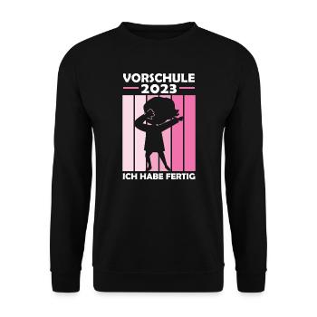 Vorschule 2023 Dabbing Vorschüler Geschenk - Unisex Pullover - Schwarz - Vorne - Alina (178cm) & Michal (187cm)