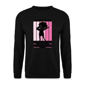 Kindergarten Dabbing Kita-Anfang Geschenk - Unisex Pullover - Schwarz - Vorne - Alina (178cm) & Michal (187cm)