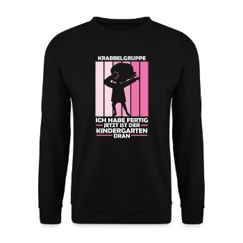 Kindergarten Dabbing Kindergartenanfänger Geschenk - Unisex Pullover - Schwarz - Vorne - Alina (178cm) & Michal (187cm)