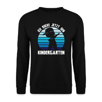 Kindergarten Dabbing Kita-Beginn Geschenk - Unisex Pullover - Schwarz - Vorne - Alina (178cm) & Michal (187cm)