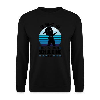 Schulkind Dabbing Schulstart Geschenk - Unisex Pullover - Schwarz - Vorne - Alina (178cm) & Michal (187cm)