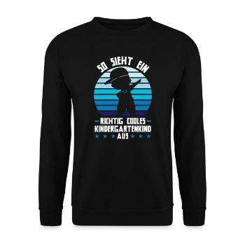 Kindergarten Dabbing Kindergartenanfänger Geschenk - Unisex Pullover - Schwarz - Vorne - Alina (178cm) & Michal (187cm)