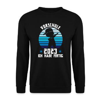 Vorschule 2023 Dabbing Vorschüler Geschenk - Unisex Pullover - Schwarz - Vorne - Alina (178cm) & Michal (187cm)