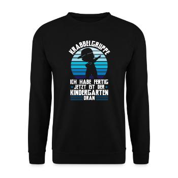 Kindergarten Dabbing Kindergartenanfänger Geschenk - Unisex Pullover - Schwarz - Vorne - Alina (178cm) & Michal (187cm)