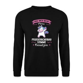 Krankenhaus Pflegefachfrau Pflegerin Geschenk - Unisex Pullover - Schwarz - Vorne - Alina (178cm) & Michal (187cm)