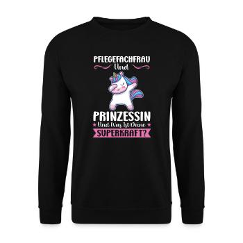 Krankenhaus Pflegefachfrau Pflegerin Geschenk - Unisex Pullover - Schwarz - Vorne - Alina (178cm) & Michal (187cm)