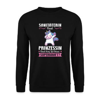 Sanitäterinnen Sanitäterin Medizin Geschenk - Unisex Pullover - Schwarz - Vorne - Alina (178cm) & Michal (187cm)