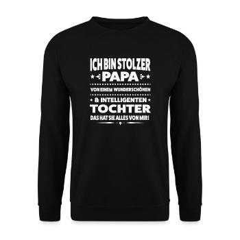 Papa Tochter Töchter Geschenk - Unisex Pullover - Schwarz - Vorne - Alina (178cm) & Michal (187cm)