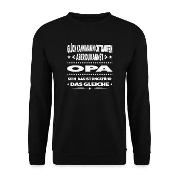 Opa Familie Enkelkinder Geschenk - Unisex Pullover - Schwarz - Vorne - Alina (178cm) & Michal (187cm)