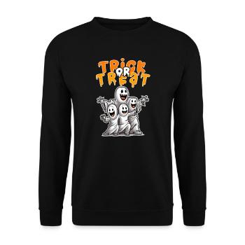 Halloween Design lustige Geister Familie - Unisex Pullover - Schwarz - Vorne - Alina (178cm) & Michal (187cm)