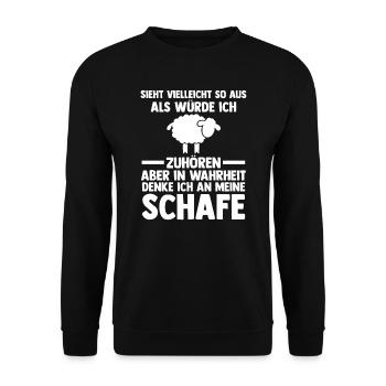 Schaf Landwirt Schafhalter Geschenk - Unisex Pullover - Schwarz - Vorne - Alina (178cm) & Michal (187cm)
