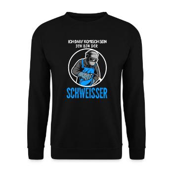 Schweißer Beruf Schweißen Geschenk - Unisex Pullover - Schwarz - Vorne - Alina (178cm) & Michal (187cm)