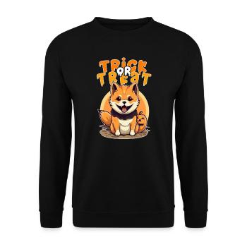 Halloween Design Shiba Inu Design - Unisex Sweatshirt - black - Front - Alina (178cm) & Michal (187cm)