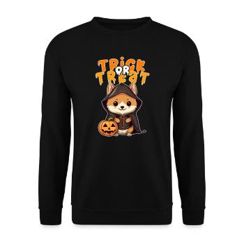 Halloween Design Shiba Inu Design - Unisex Sweatshirt - black - Front - Alina (178cm) & Michal (187cm)