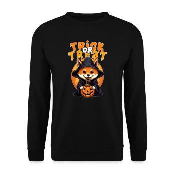 Halloween Design Shiba Inu Design - Unisex Sweatshirt - black - Front - Alina (178cm) & Michal (187cm)