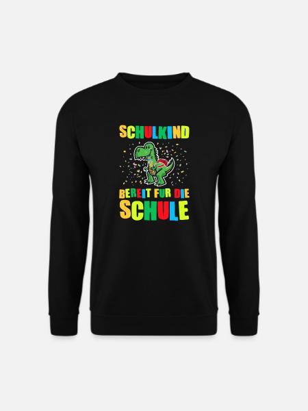Schulkind Dino Schulanfänger Geschenk - Unisex Pullover - Schwarz