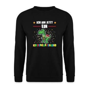 Kindergarten Dino Kita-Kind Geschenk - Unisex Pullover - Schwarz - Vorne - Alina (178cm) & Michal (187cm)
