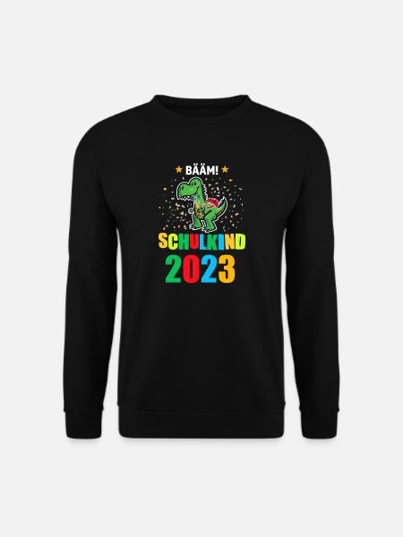 Schulkind 2023 Dino Einschulung 2023 Geschenk - Unisex Pullover - Schwarz