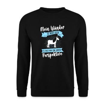 Isländer Pferd Pferdeliebhaber Geschenk - Unisex Pullover - Schwarz - Vorne - Alina (178cm) & Michal (187cm)