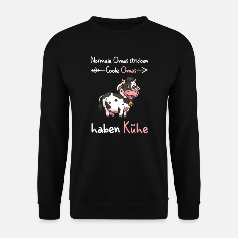 Kuh Oma Kuh Oma Geschenk - Unisex Pullover - Schwarz