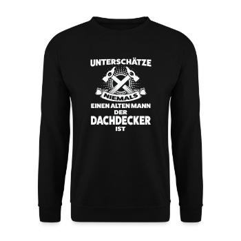 Dachdecker Beruf Dachdecken Geschenk - Unisex Pullover - Schwarz - Vorne - Alina (178cm) & Michal (187cm)