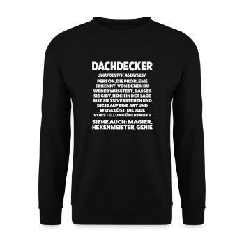 Dachdecker Beruf Dachdecken Geschenk - Unisex Pullover - Schwarz - Vorne - Alina (178cm) & Michal (187cm)