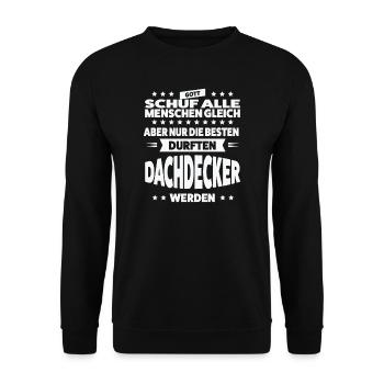 Dachdecker Beruf Dachdeckermeister Geschenk - Unisex Pullover - Schwarz - Vorne - Alina (178cm) & Michal (187cm)
