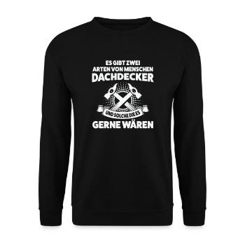 Dachdecker Beruf Dachdecken Geschenk - Unisex Pullover - Schwarz - Vorne - Alina (178cm) & Michal (187cm)