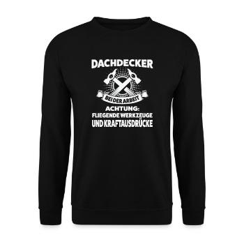Dachdecker Beruf Dachdecken Geschenk - Unisex Pullover - Schwarz - Vorne - Alina (178cm) & Michal (187cm)