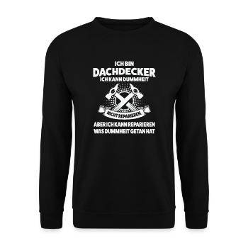 Dachdecker Beruf Dachdecken Geschenk - Unisex Pullover - Schwarz - Vorne - Alina (178cm) & Michal (187cm)