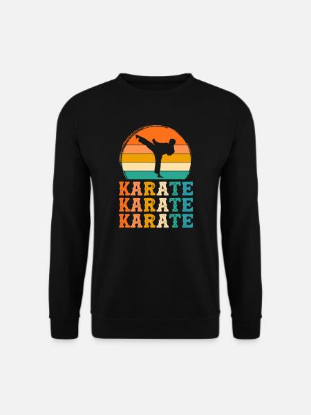 Karate kicking retro design Karate kicking Geschen - Unisex Pullover - Schwarz