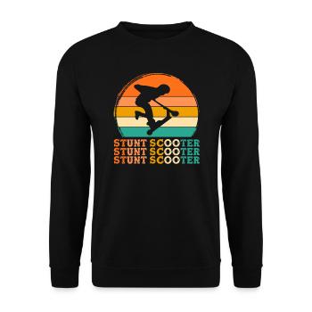 Stunt Scooter Retro Design Stunt Scooter Geschenk - Unisex Pullover - Schwarz - Vorne - Alina (178cm) & Michal (187cm)