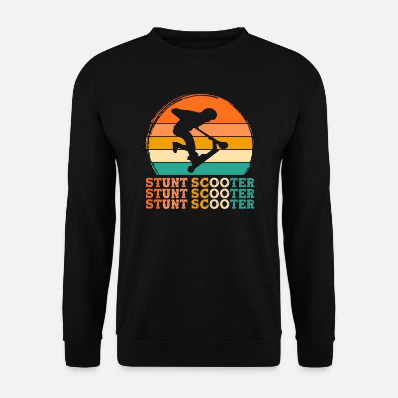 Stunt Scooter Retro Design Stunt Scooter Geschenk - Unisex Pullover - Schwarz