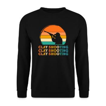 Tontaubenschießen Retro-Design Tontaubenschießen G - Unisex Pullover - Schwarz - Vorne - Alina (178cm) & Michal (187cm)