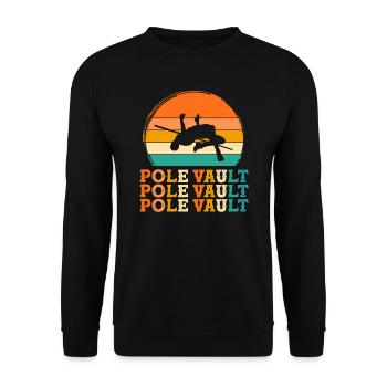 Stabhochsprung Retro-Design Stabhochsprung Geschen - Unisex Pullover - Schwarz - Vorne - Alina (178cm) & Michal (187cm)
