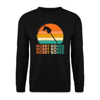 Pferdeliebhaber Retro-Design Pferdeliebhaber Gesch - Unisex Pullover - Schwarz - Vorne - Alina (178cm) & Michal (187cm)