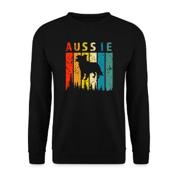 aussie retro design aussie Geschenk - Unisex Pullover - Schwarz - Vorne - Alina (178cm) & Michal (187cm)