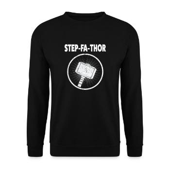 Stiefpapa Familie Stiefvater Geschenk - Unisex Pullover - Schwarz - Vorne - Alina (178cm) & Michal (187cm)