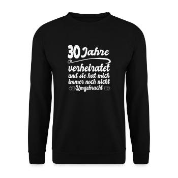 30 Jahre Ehe Ehefrau Perlenhochzeit Geschenk - Unisex Pullover - Schwarz - Vorne - Alina (178cm) & Michal (187cm)