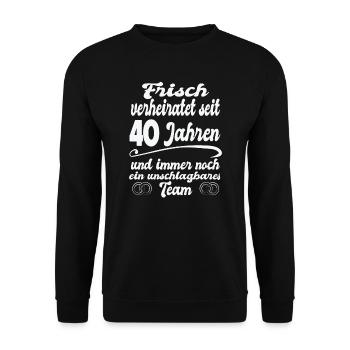30 Jahre Ehe Ehefrau 30 Ehejahre Geschenk - Unisex Pullover - Schwarz - Vorne - Alina (178cm) & Michal (187cm)