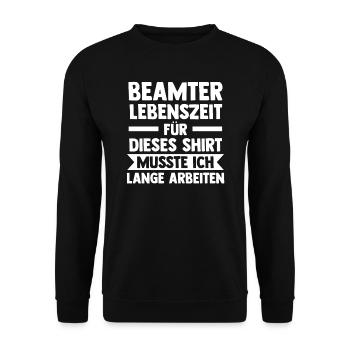 Beamter Beamte Beamtin Geschenk - Unisex Pullover - Schwarz - Vorne - Alina (178cm) & Michal (187cm)