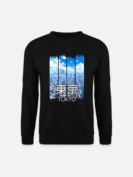 Tokyo City Sykline – Anime Shirt - Unisex Pullover - Schwarz