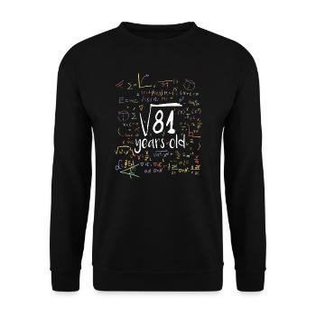 NINE YEARS BIRTHDAY MATH GENIUS - Unisex Sweatshirt - black - Front - Alina (178cm) & Michal (187cm)