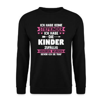 Stiefmama Familie Stiefmutter Geschenk - Unisex Pullover - Schwarz - Vorne - Alina (178cm) & Michal (187cm)