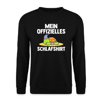 Schlafshirt Schildkröte Schlafanzug Geschenk - Unisex Pullover - Schwarz - Vorne - Alina (178cm) & Michal (187cm)