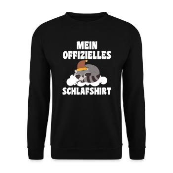 Schlafanzug Waschbär Waschbären Geschenk - Unisex Pullover - Schwarz - Vorne - Alina (178cm) & Michal (187cm)
