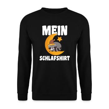 Schlafanzug Waschbär Nachthemd Geschenk - Unisex Pullover - Schwarz - Vorne - Alina (178cm) & Michal (187cm)