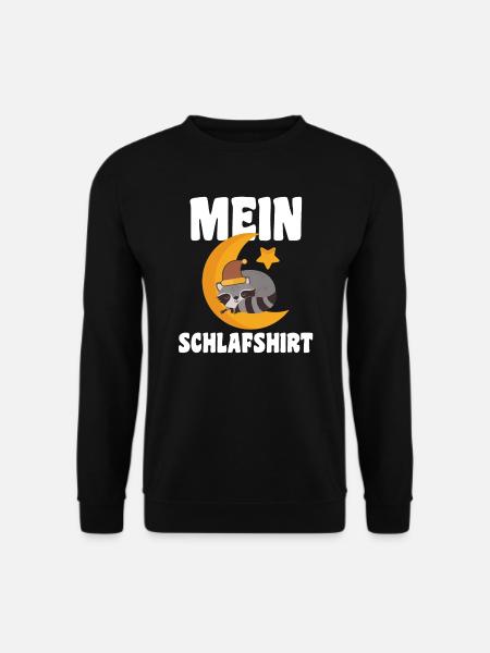 Schlafanzug Waschbär Nachthemd Geschenk - Unisex Pullover - Schwarz