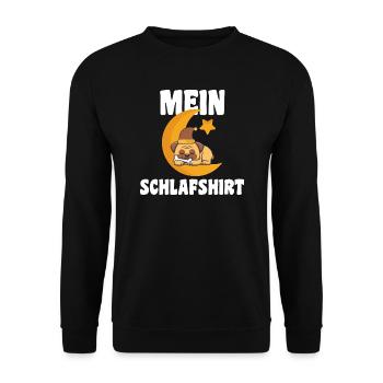 Schlafanzug Mops Mops-Liebhaber Geschenk - Unisex Pullover - Schwarz - Vorne - Alina (178cm) & Michal (187cm)
